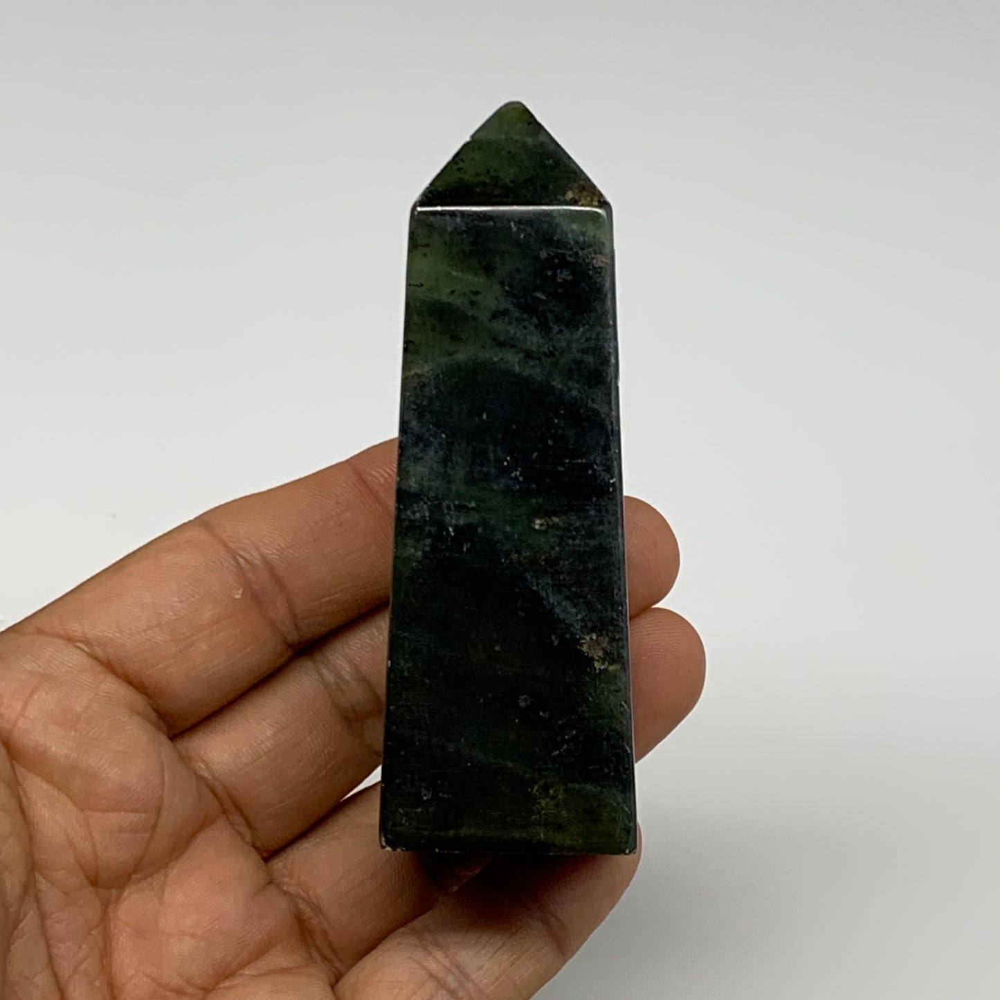 141.2g, 3.4"x1.2"x1.1", Serpentine Point Tower Obelisk Crystal @Pakistan, B29643