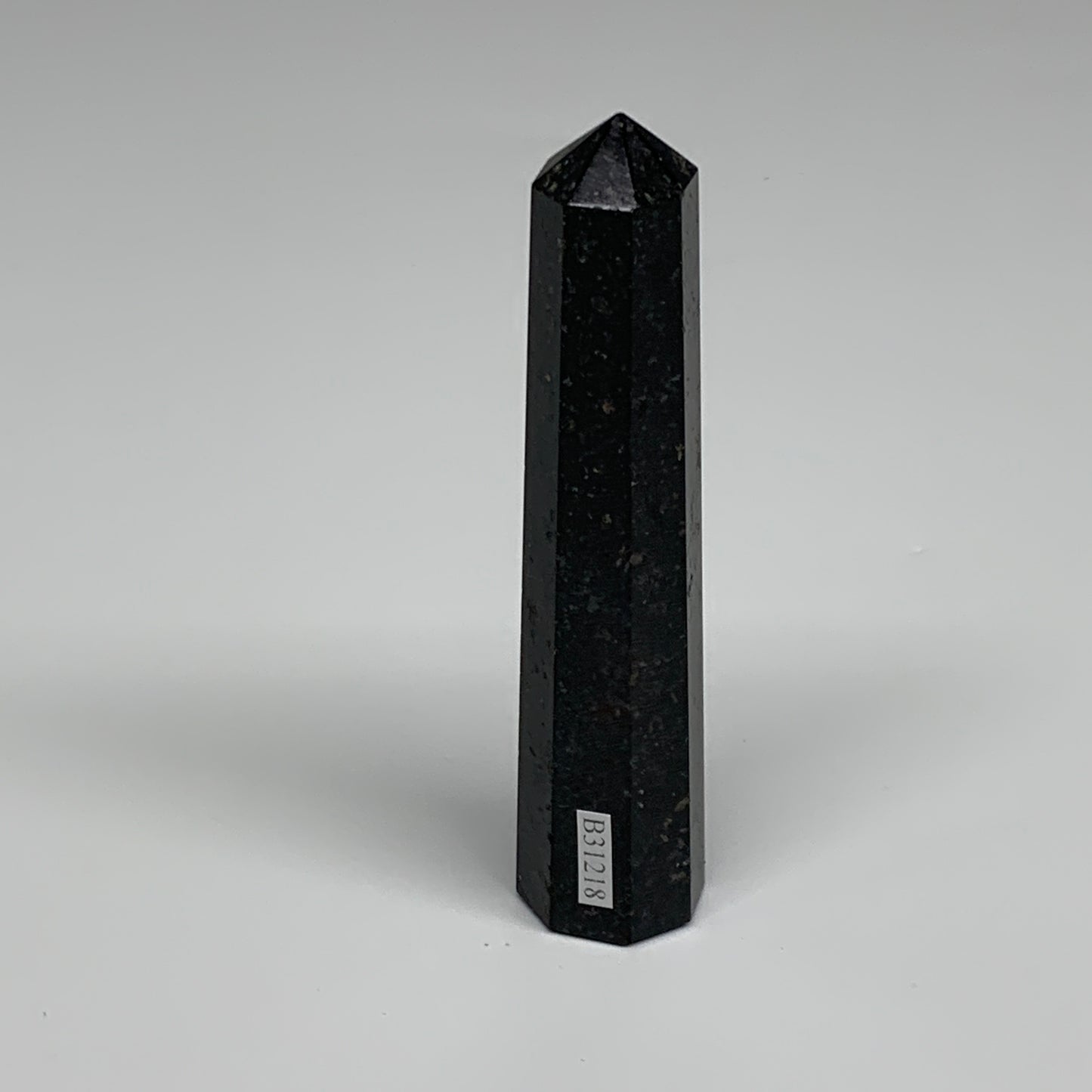 101.4g, 4.2"x0.9", Black Tourmaline Tower Obelisk Point @Brazil, B31218