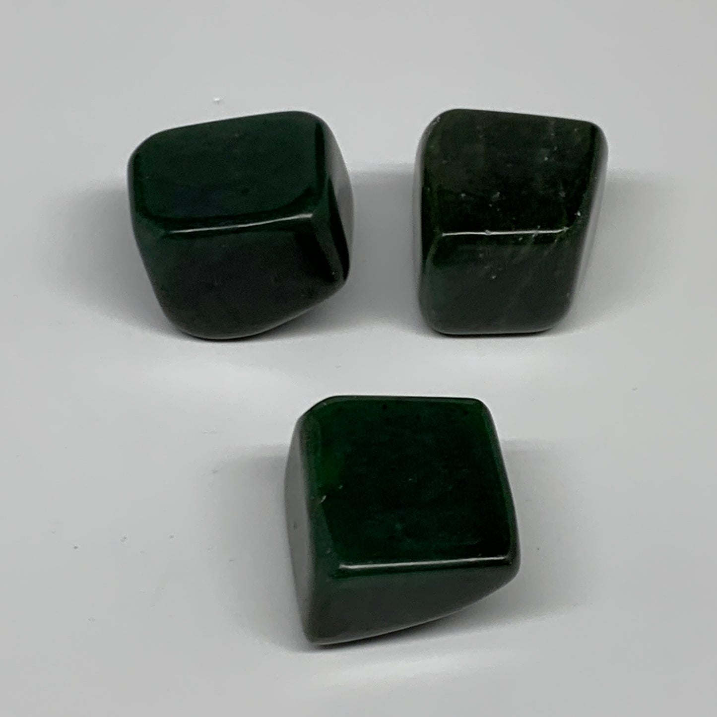 166.9g, 1.1"-1.2", 3pcs, Natural Nephrite Jade Tumbled Stone @Afghanistan,B31908