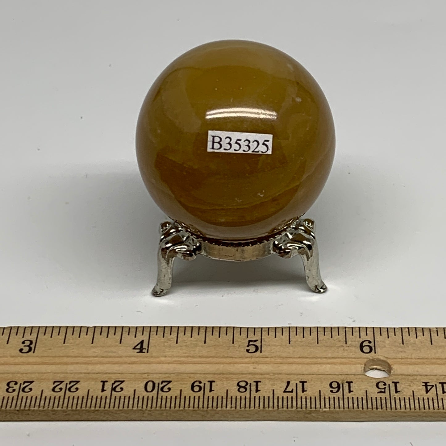 139.9g,1.8"(46mm), Honey Calcite Sphere Polished Gemstone, B35325