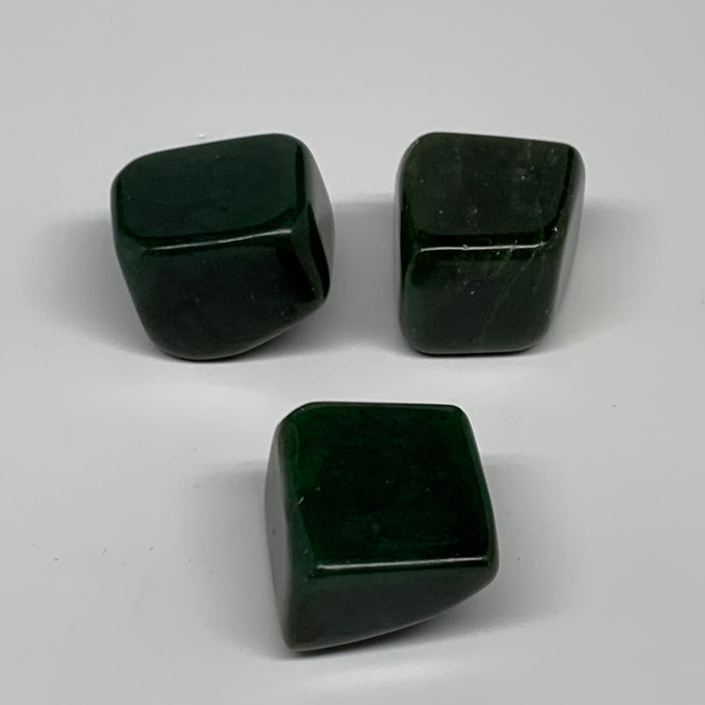 166.9g, 1.1"-1.2", 3pcs, Natural Nephrite Jade Tumbled Stone @Afghanistan,B31908