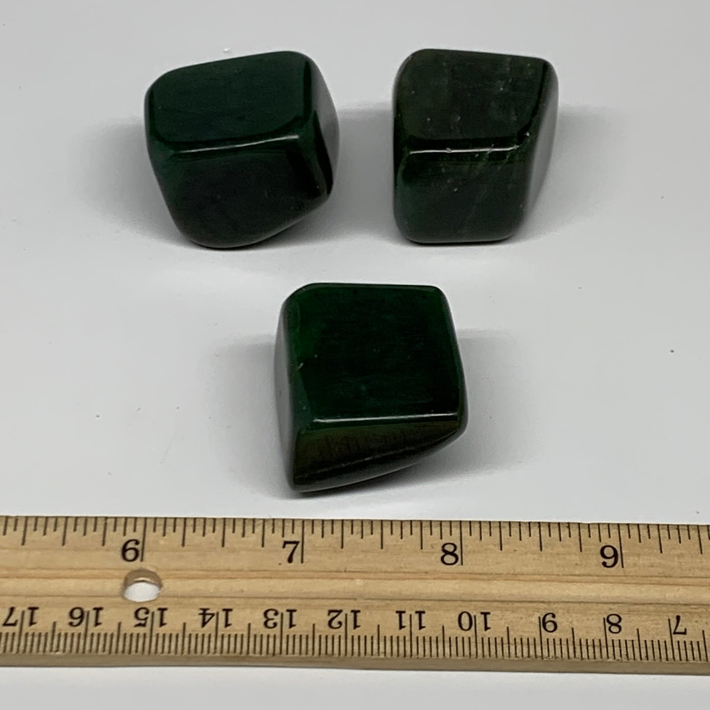 166.9g, 1.1"-1.2", 3pcs, Natural Nephrite Jade Tumbled Stone @Afghanistan,B31908