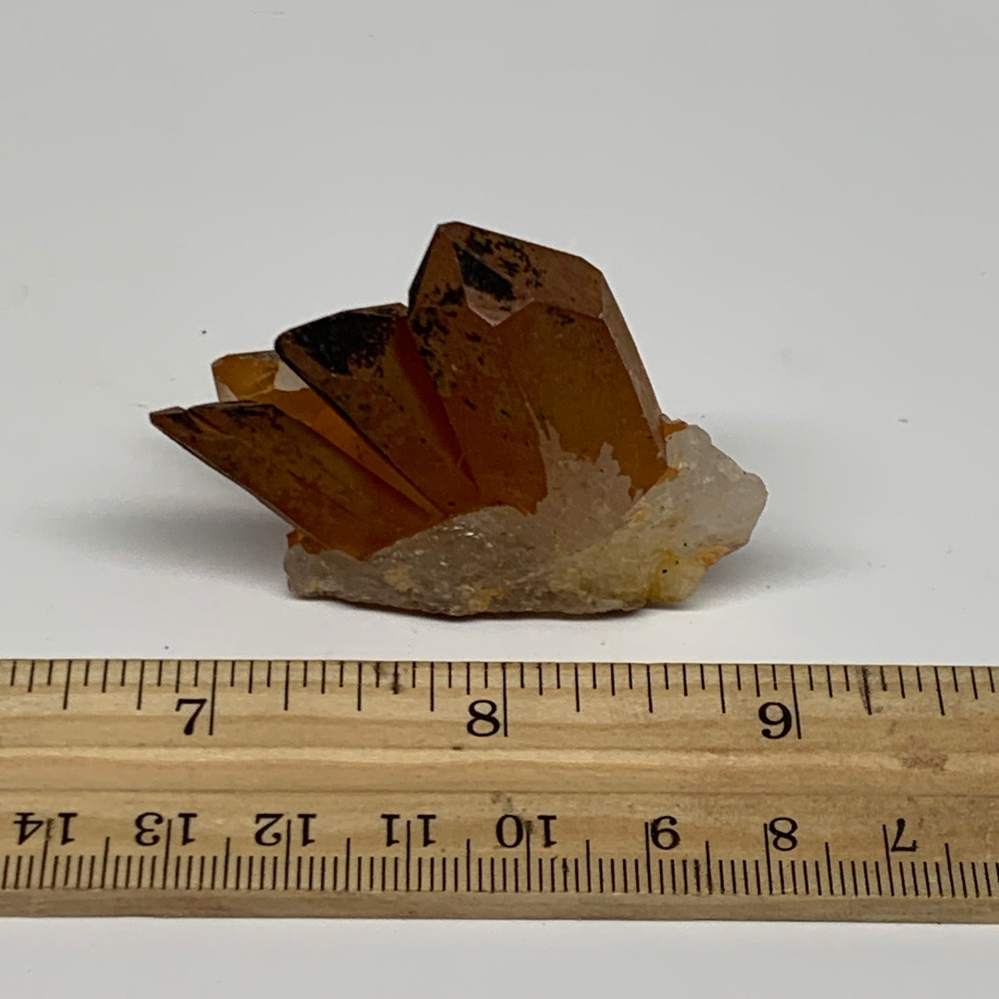 37.9g, 1.6"x1.9"x0.8", Orange Quartz Cluster Crystal Terminated @Brazil, B28903