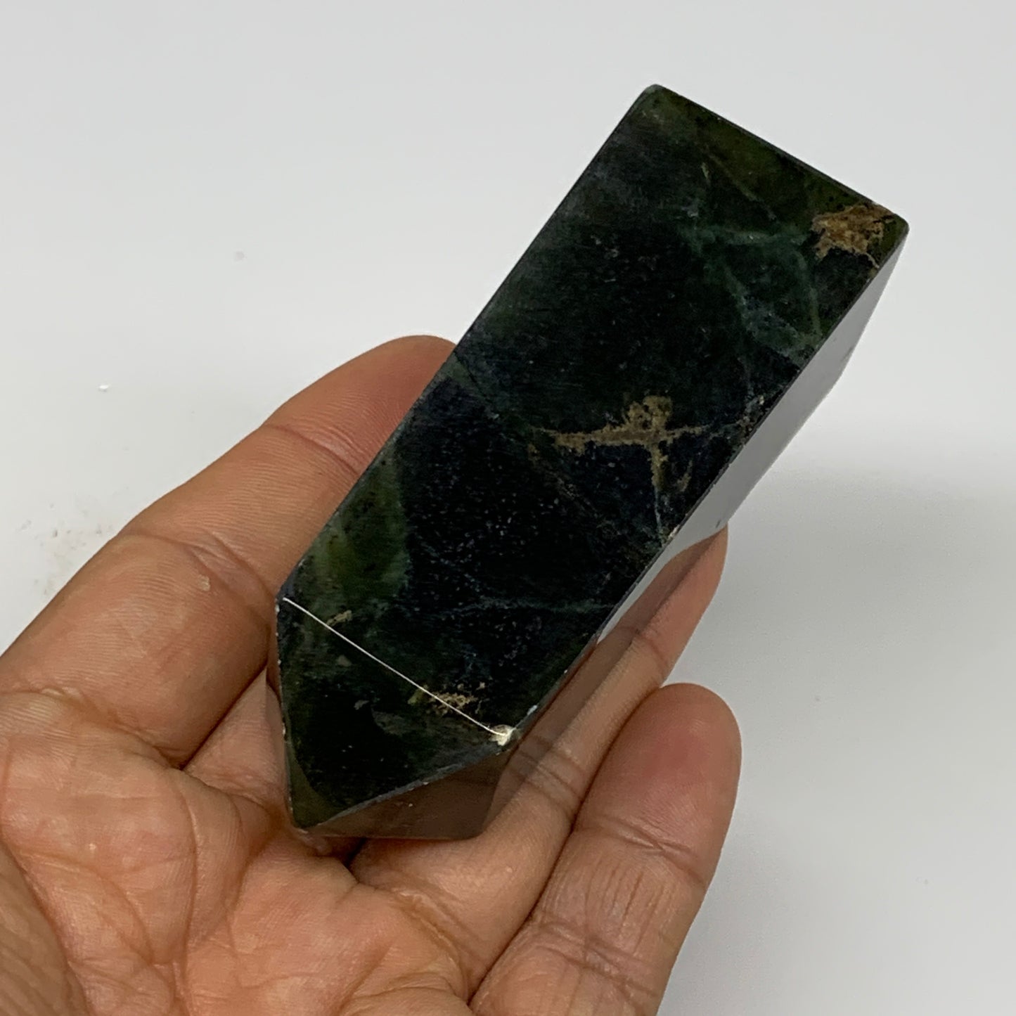 141.2g, 3.4"x1.2"x1.1", Serpentine Point Tower Obelisk Crystal @Pakistan, B29643