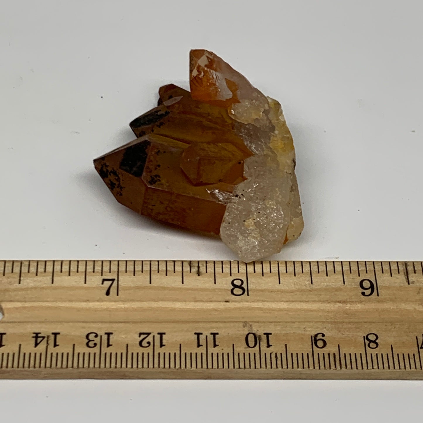 37.9g, 1.6"x1.9"x0.8", Orange Quartz Cluster Crystal Terminated @Brazil, B28903