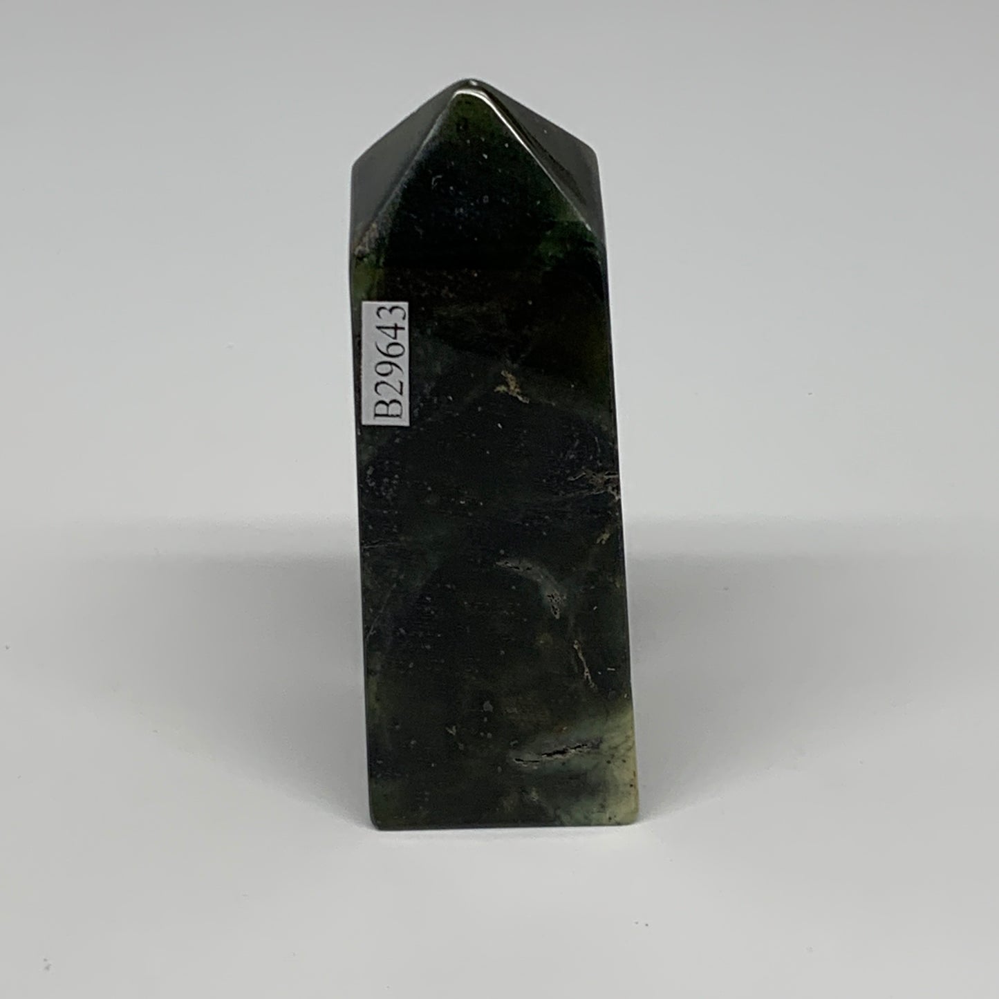 141.2g, 3.4"x1.2"x1.1", Serpentine Point Tower Obelisk Crystal @Pakistan, B29643