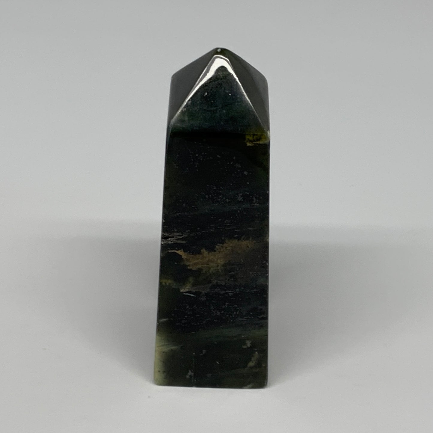 141.2g, 3.4"x1.2"x1.1", Serpentine Point Tower Obelisk Crystal @Pakistan, B29643