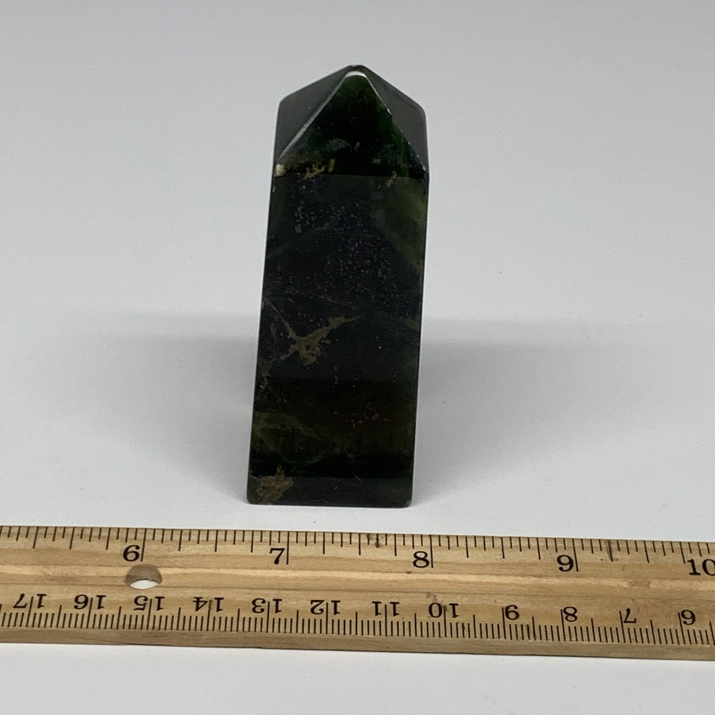 141.2g, 3.4"x1.2"x1.1", Serpentine Point Tower Obelisk Crystal @Pakistan, B29643