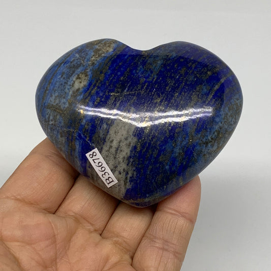 0.49 lbs, 2.6"x3"x1.2", Natural Lapis Lazuli Heart Polished Crystal, B36678
