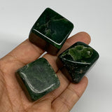 158.8g, 1.1"-1.2", 3pcs, Natural Nephrite Jade Tumbled Stone @Afghanistan,B31909