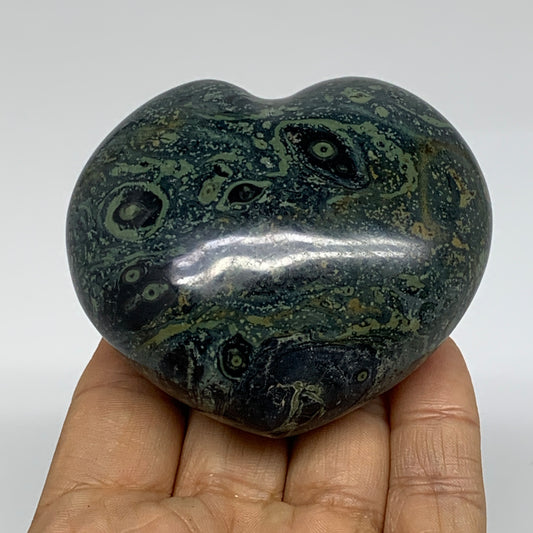 0.52 lbs, 2.5"x2.8"x1.4", Kambaba Jasper Heart Crocodile Polished Crystal, B3759
