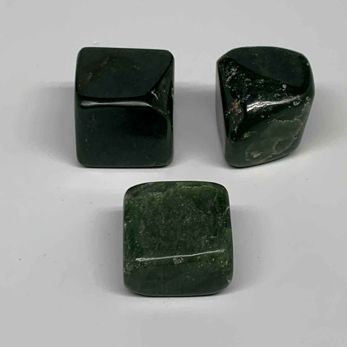 158.8g, 1.1"-1.2", 3pcs, Natural Nephrite Jade Tumbled Stone @Afghanistan,B31909