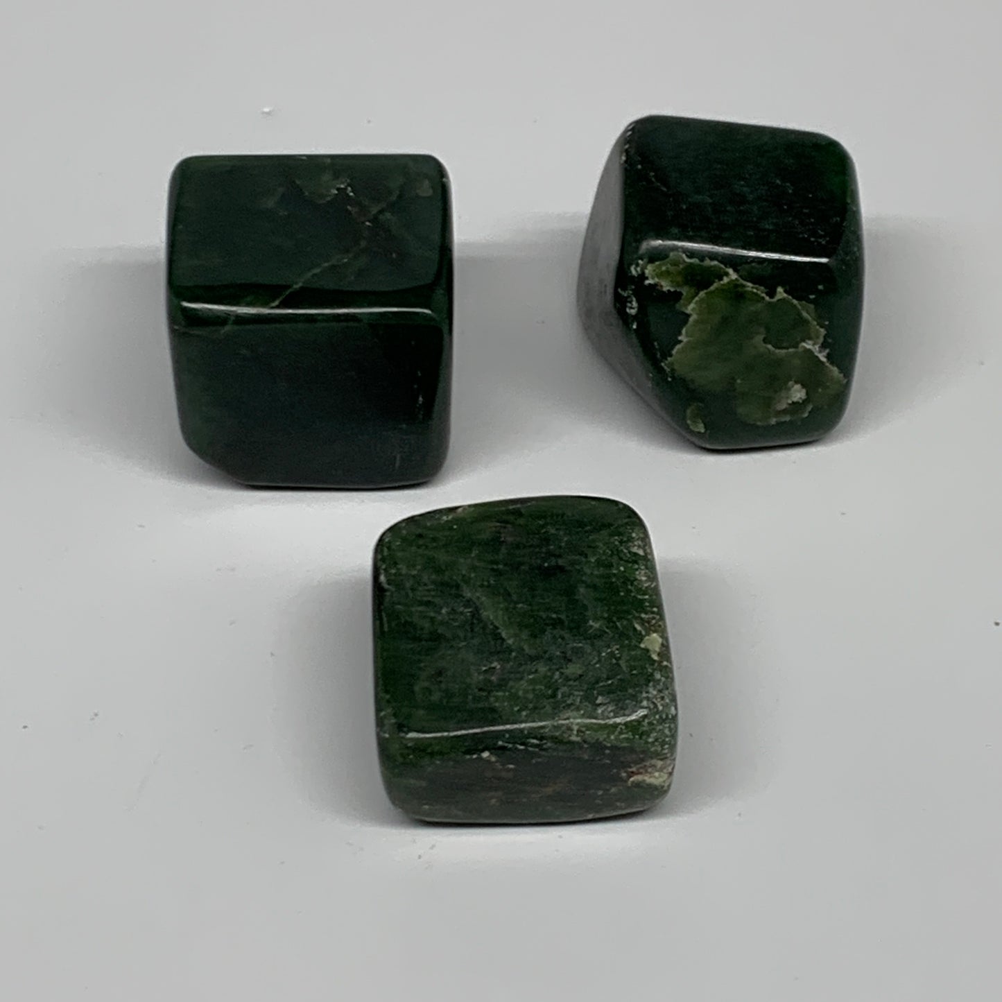 158.8g, 1.1"-1.2", 3pcs, Natural Nephrite Jade Tumbled Stone @Afghanistan,B31909