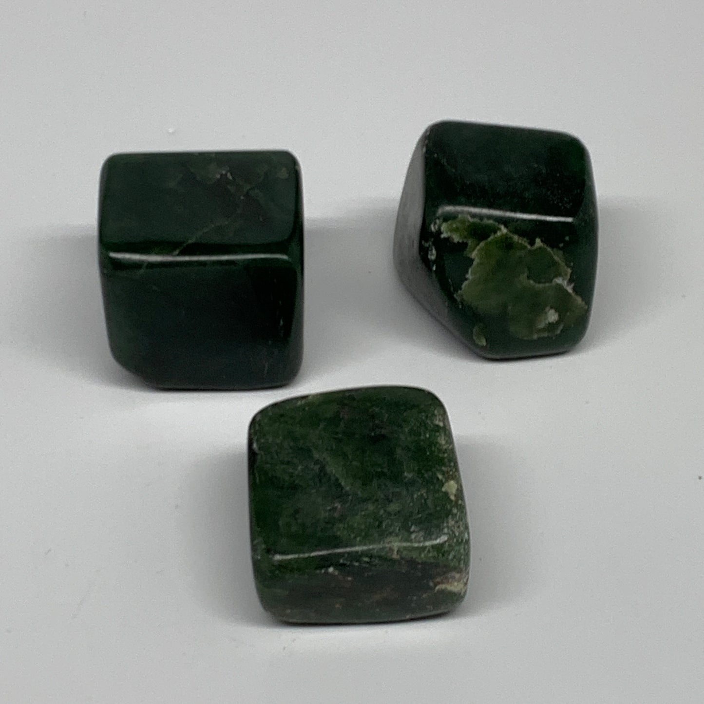 158.8g, 1.1"-1.2", 3pcs, Natural Nephrite Jade Tumbled Stone @Afghanistan,B31909