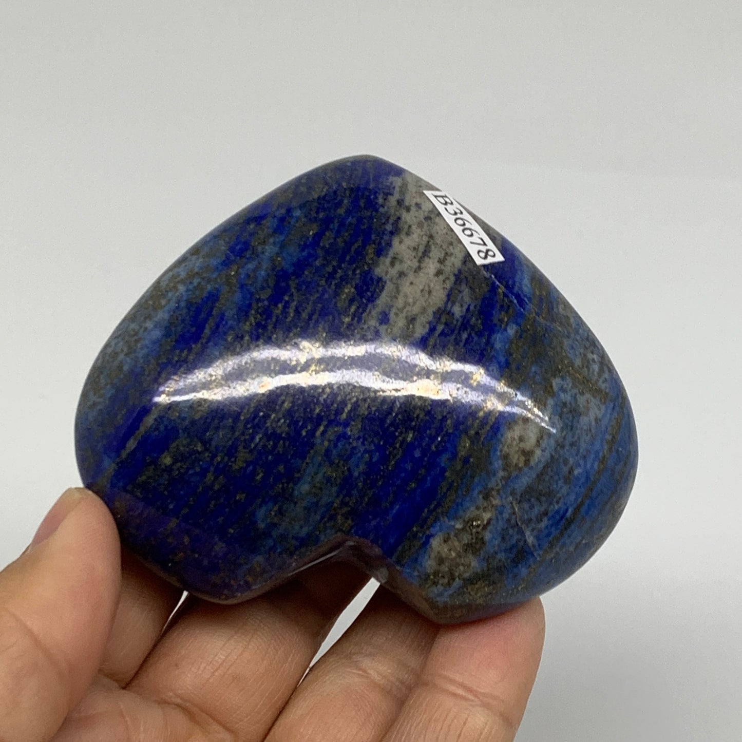 0.49 lbs, 2.6"x3"x1.2", Natural Lapis Lazuli Heart Polished Crystal, B36678