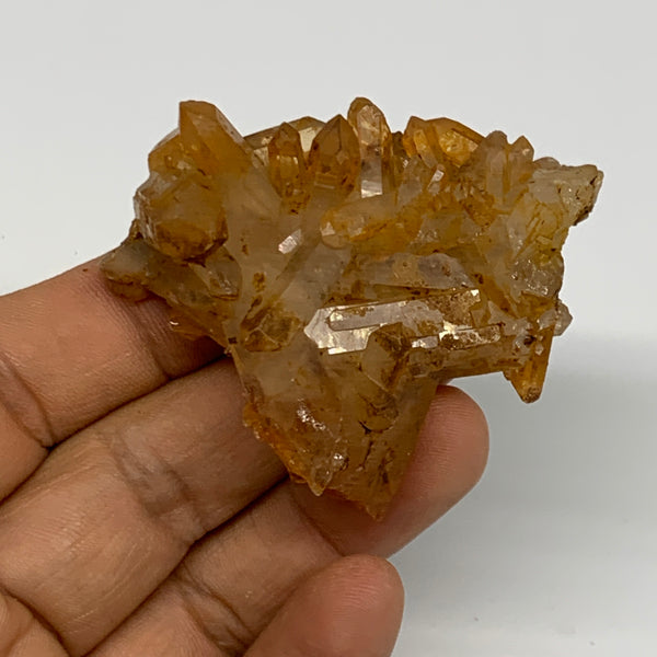 41.4g, 2.3"x1.8"x0.8", Orange Quartz Cluster Crystal Terminated @Brazil, B28905