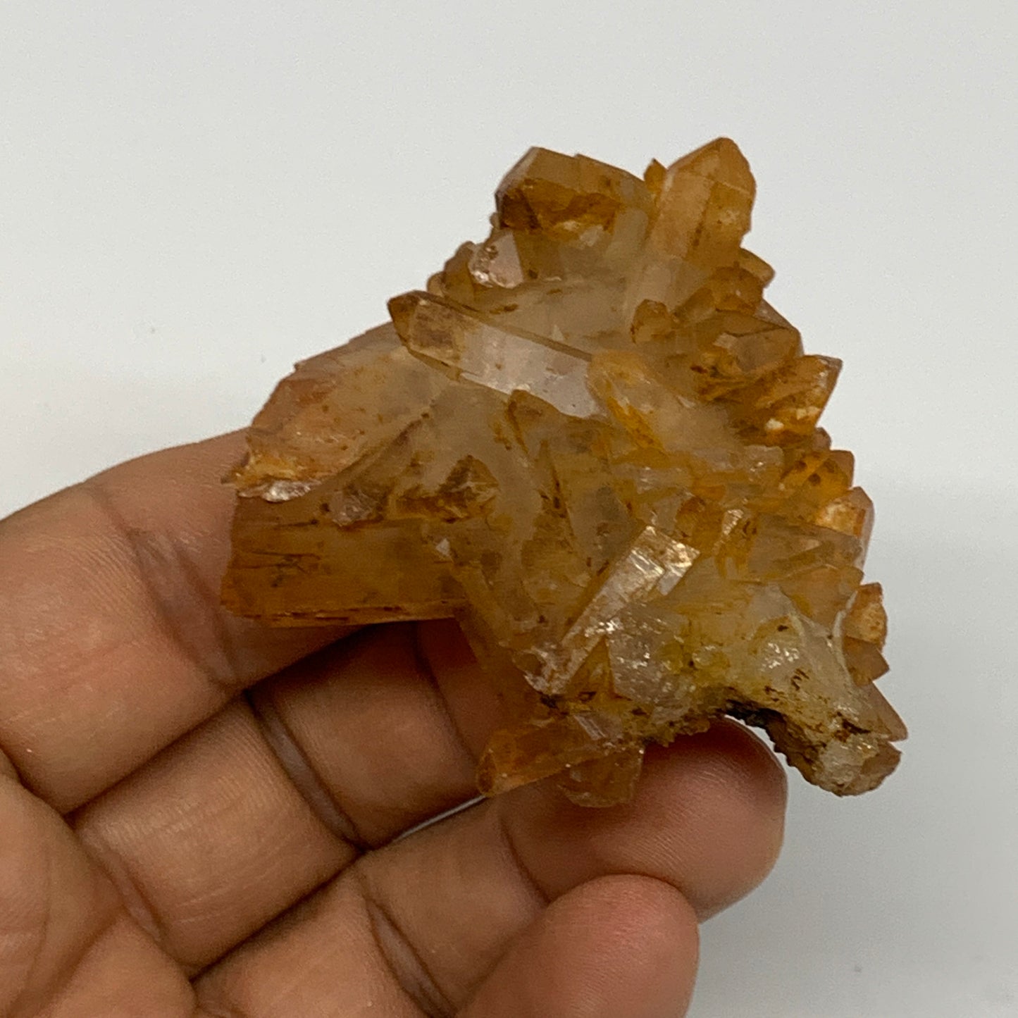 41.4g, 2.3"x1.8"x0.8", Orange Quartz Cluster Crystal Terminated @Brazil, B28905