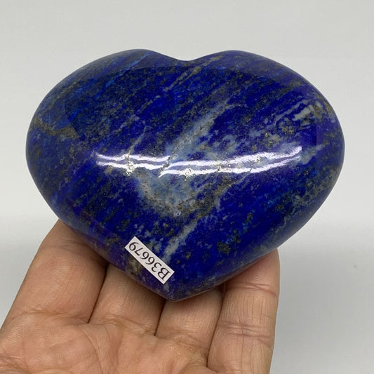 0.78 lbs, 2.9"x3.5"x1.4", Natural Lapis Lazuli Heart Polished Crystal, B36679