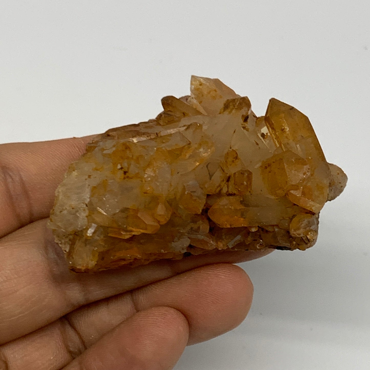 41.4g, 2.3"x1.8"x0.8", Orange Quartz Cluster Crystal Terminated @Brazil, B28905