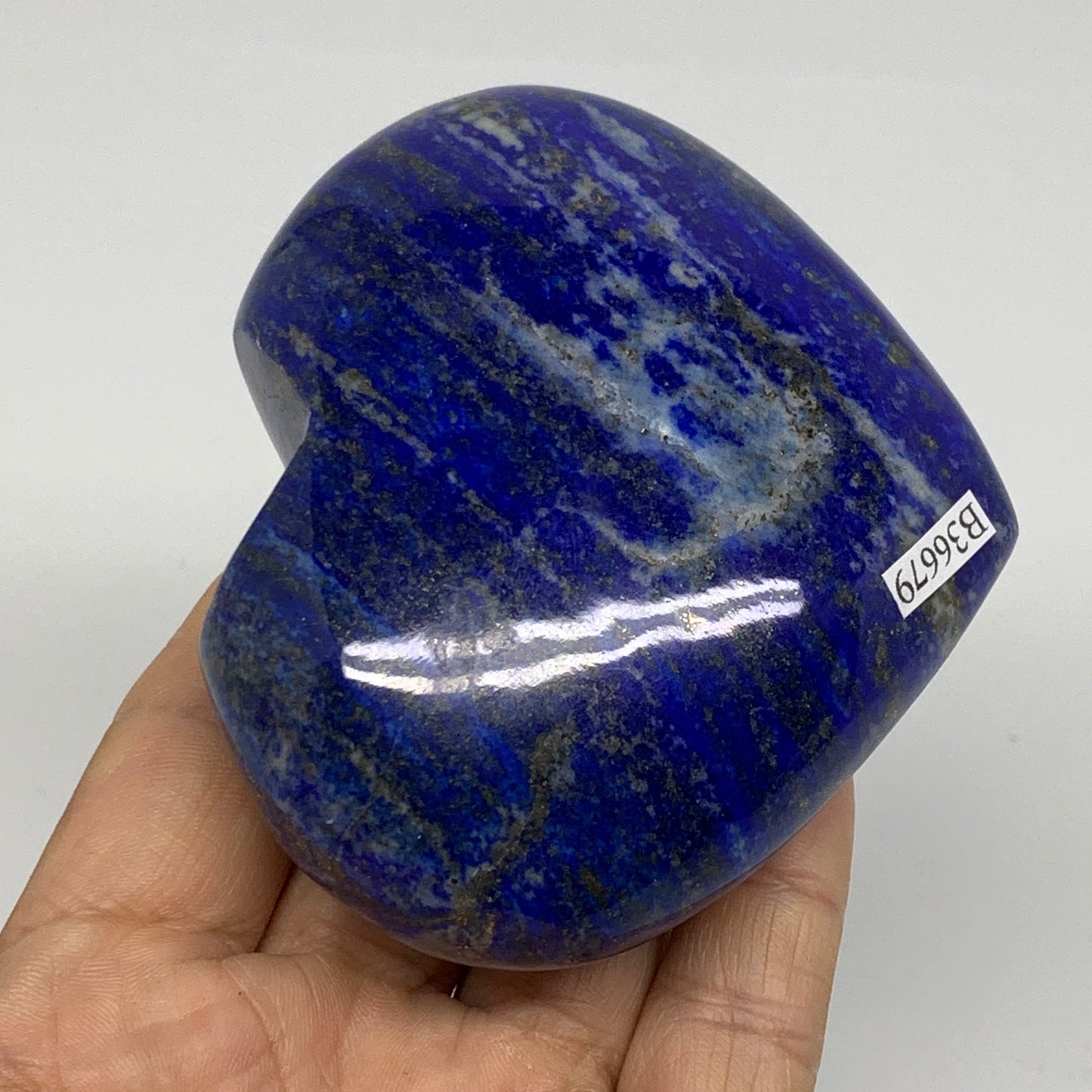 0.78 lbs, 2.9"x3.5"x1.4", Natural Lapis Lazuli Heart Polished Crystal, B36679