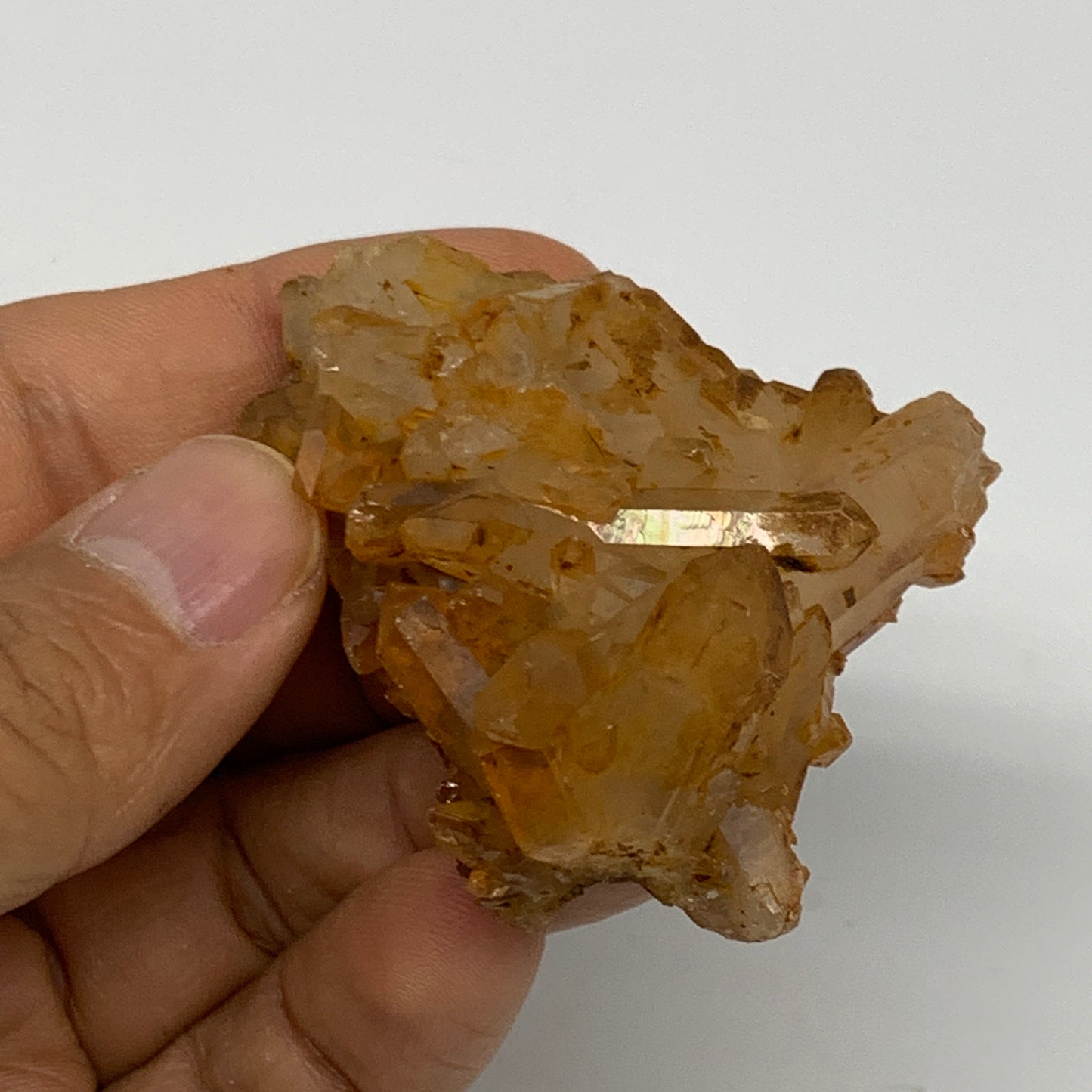 41.4g, 2.3"x1.8"x0.8", Orange Quartz Cluster Crystal Terminated @Brazil, B28905