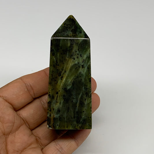 168.1g, 3.2"x1.2"x1.3", Serpentine Point Tower Obelisk Crystal @Pakistan, B29641