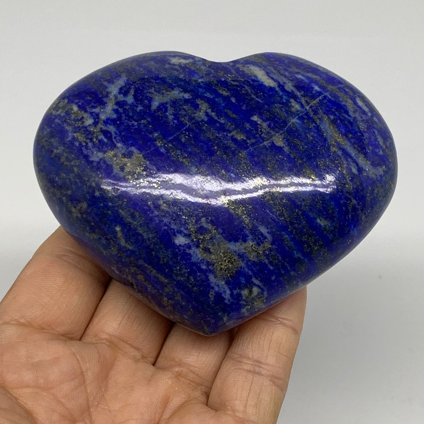 0.78 lbs, 2.9"x3.5"x1.4", Natural Lapis Lazuli Heart Polished Crystal, B36679