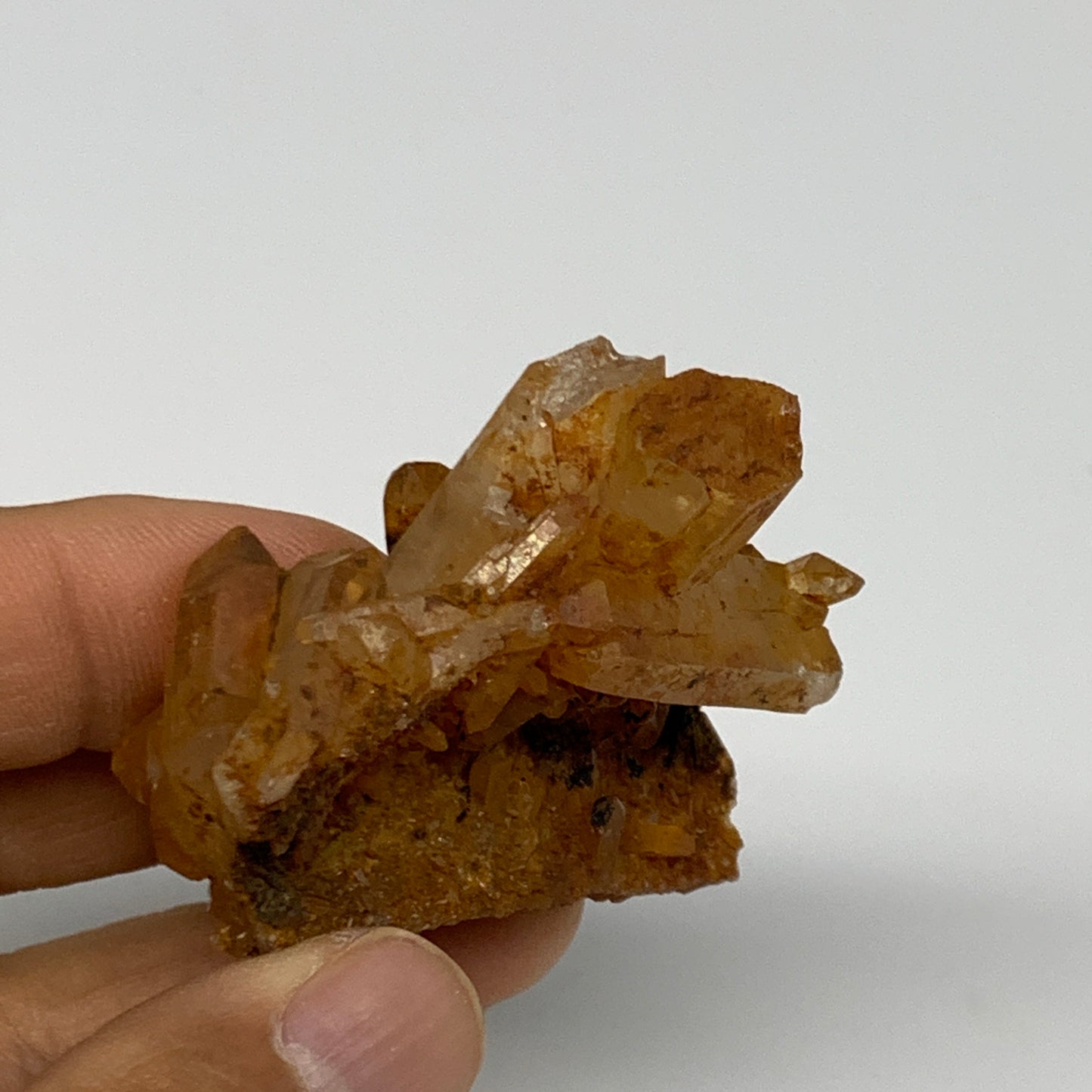 41.4g, 2.3"x1.8"x0.8", Orange Quartz Cluster Crystal Terminated @Brazil, B28905