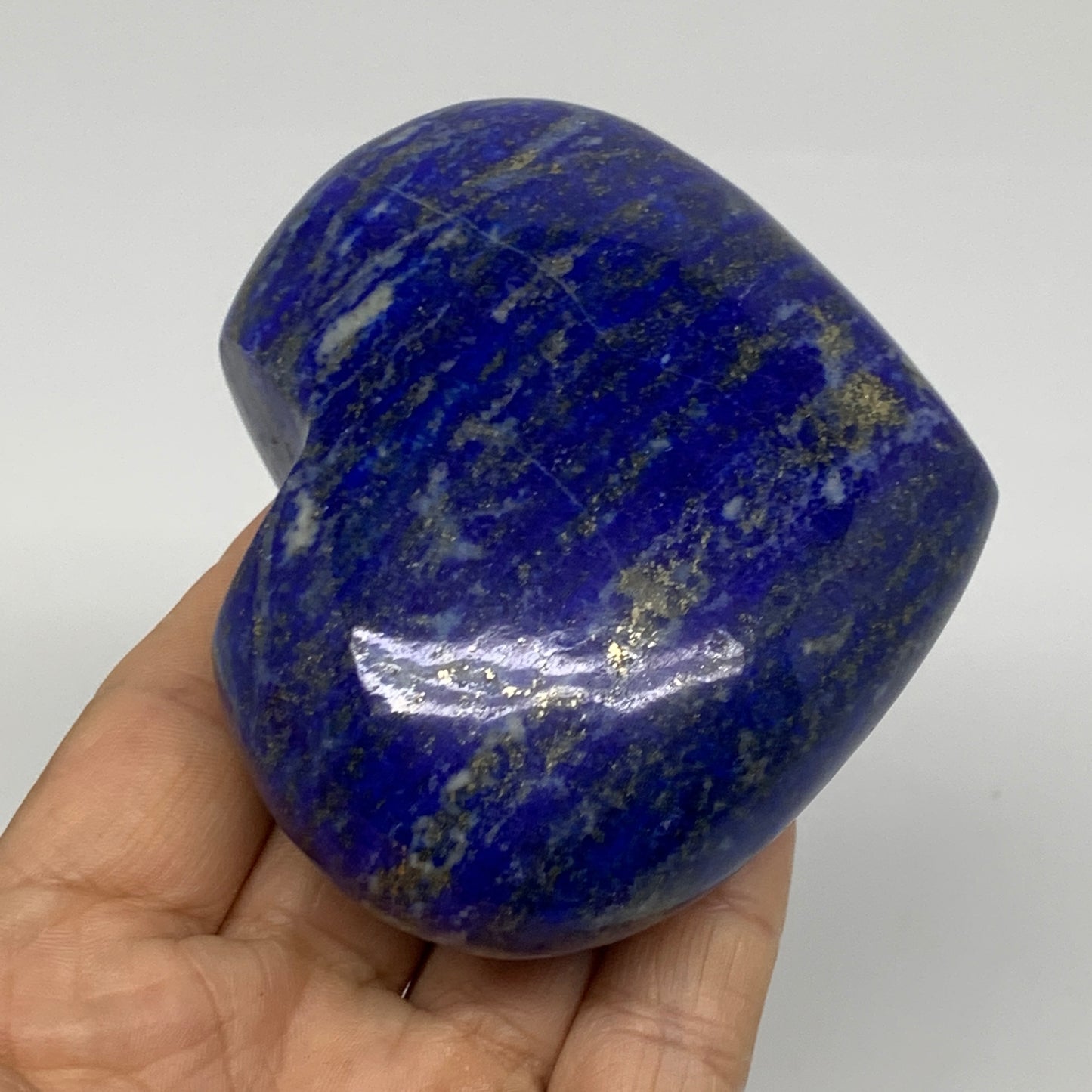 0.78 lbs, 2.9"x3.5"x1.4", Natural Lapis Lazuli Heart Polished Crystal, B36679