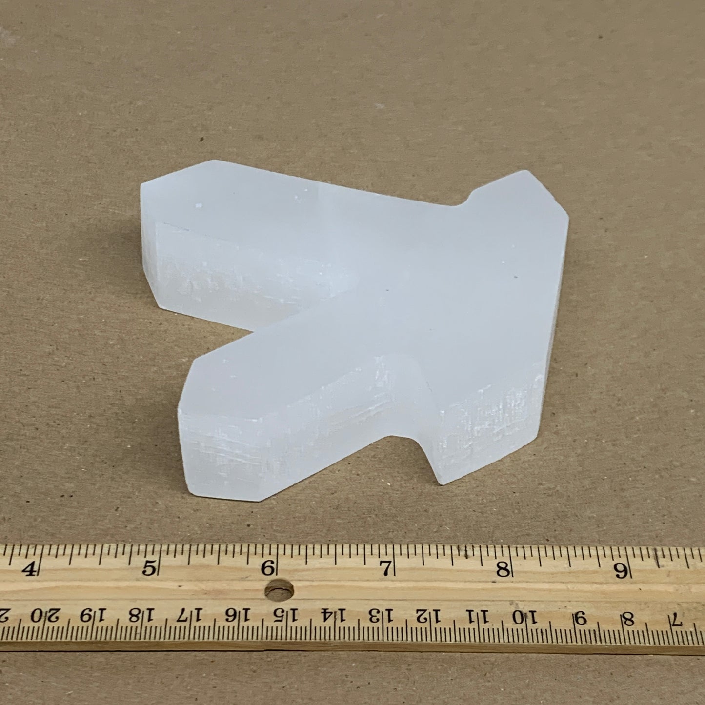 0.84 lbs, 4.3"x3.7"x1.2", Natural Selenite Crystals Carved,Home Decor, B35967