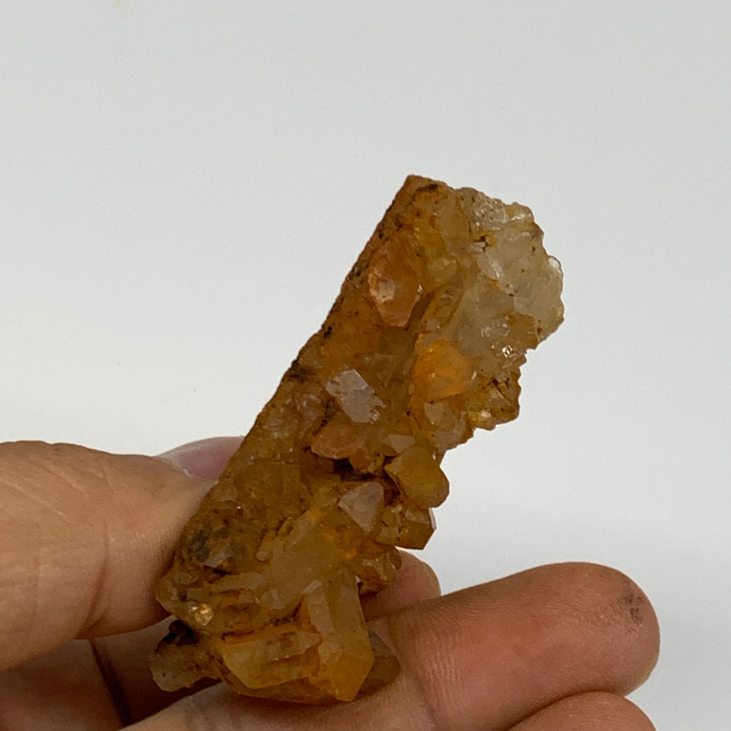 41.4g, 2.3"x1.8"x0.8", Orange Quartz Cluster Crystal Terminated @Brazil, B28905