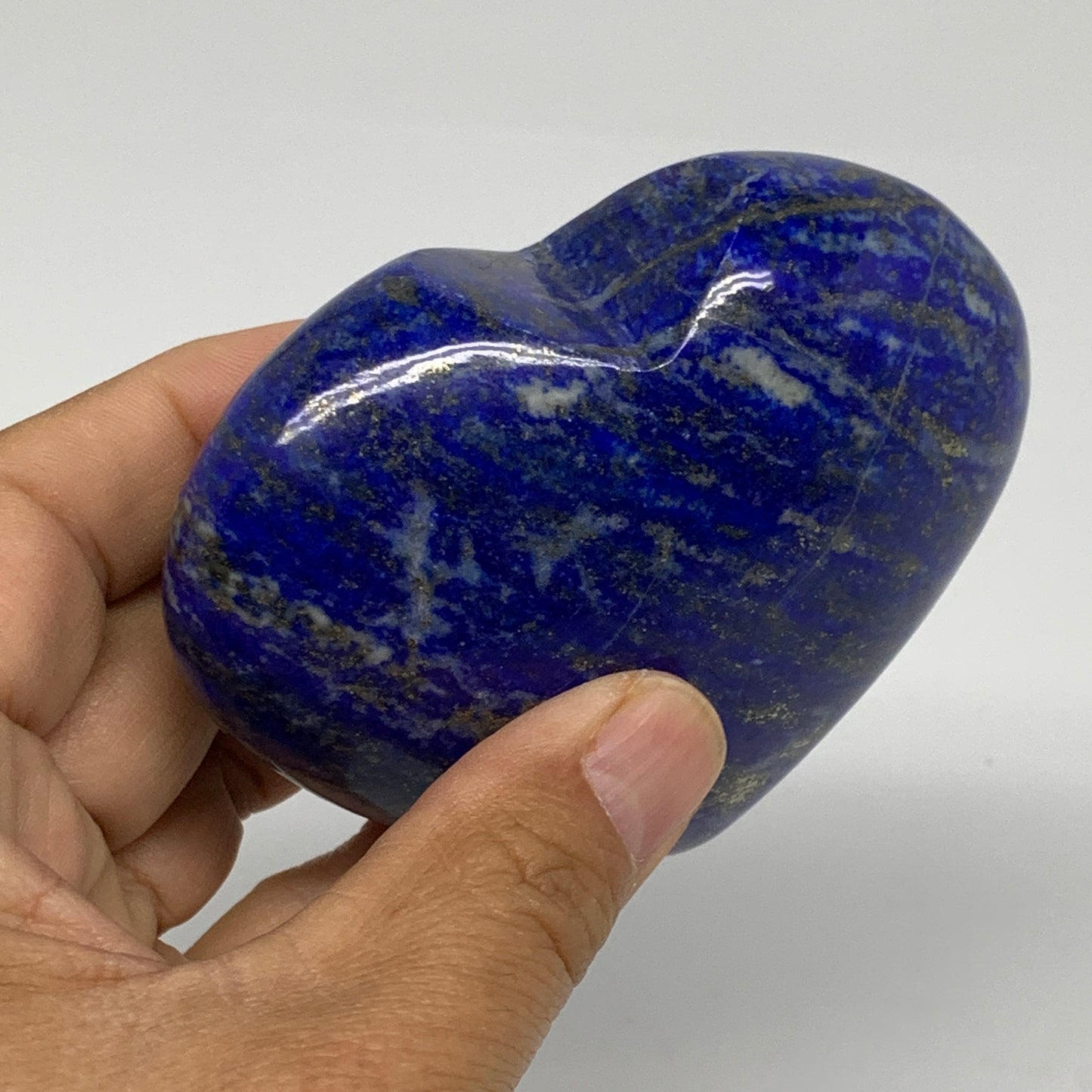 0.78 lbs, 2.9"x3.5"x1.4", Natural Lapis Lazuli Heart Polished Crystal, B36679