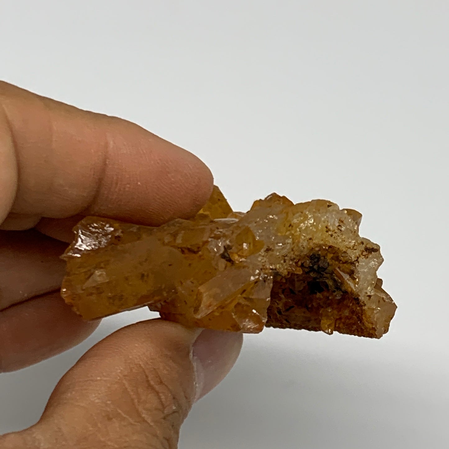 41.4g, 2.3"x1.8"x0.8", Orange Quartz Cluster Crystal Terminated @Brazil, B28905