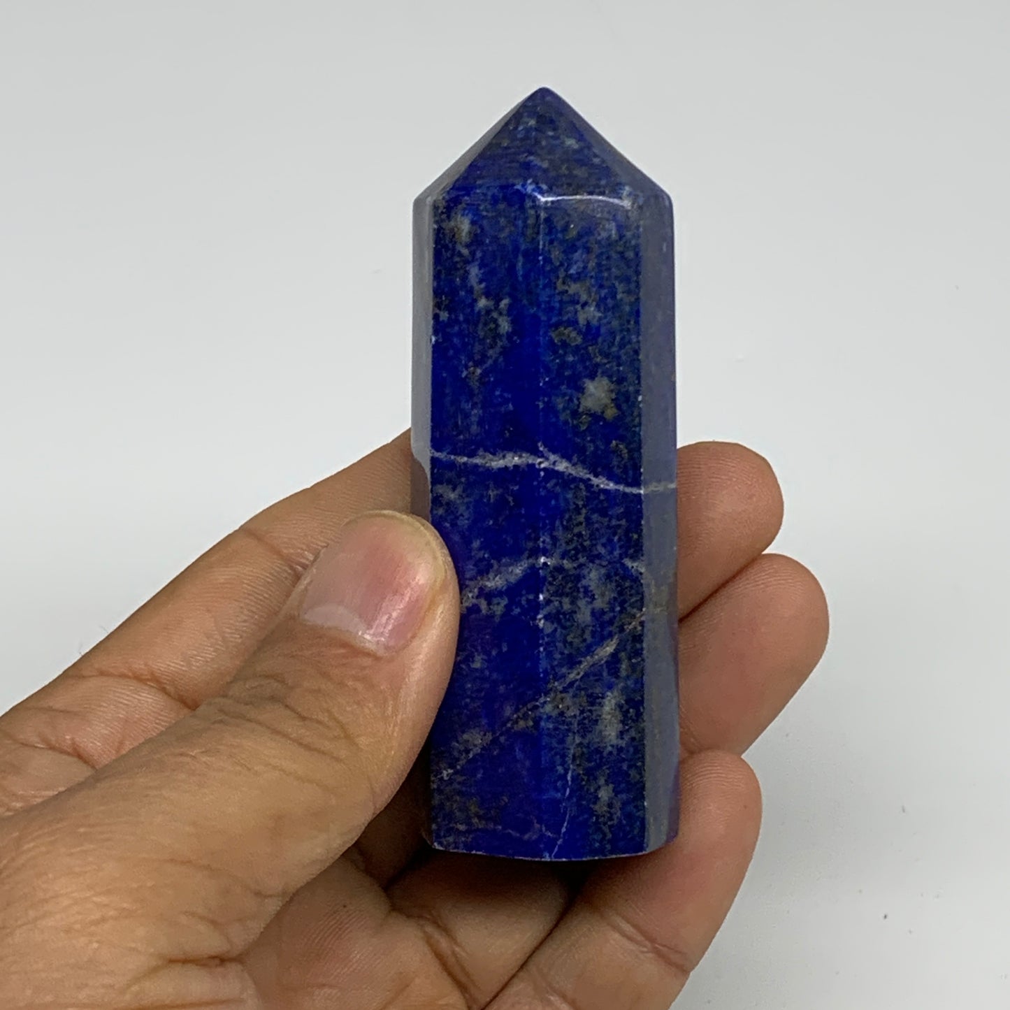 125.1g, 3"x1", Natural Lapis Lazuli Tower Point Obelisk Afghanistan,B30389