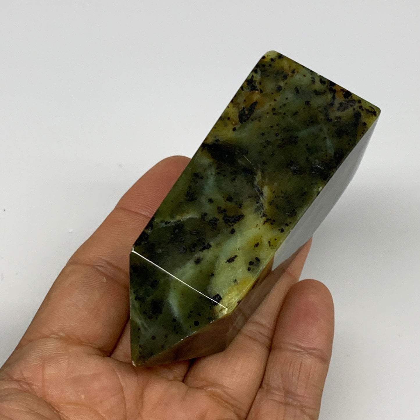 168.1g, 3.2"x1.2"x1.3", Serpentine Point Tower Obelisk Crystal @Pakistan, B29641