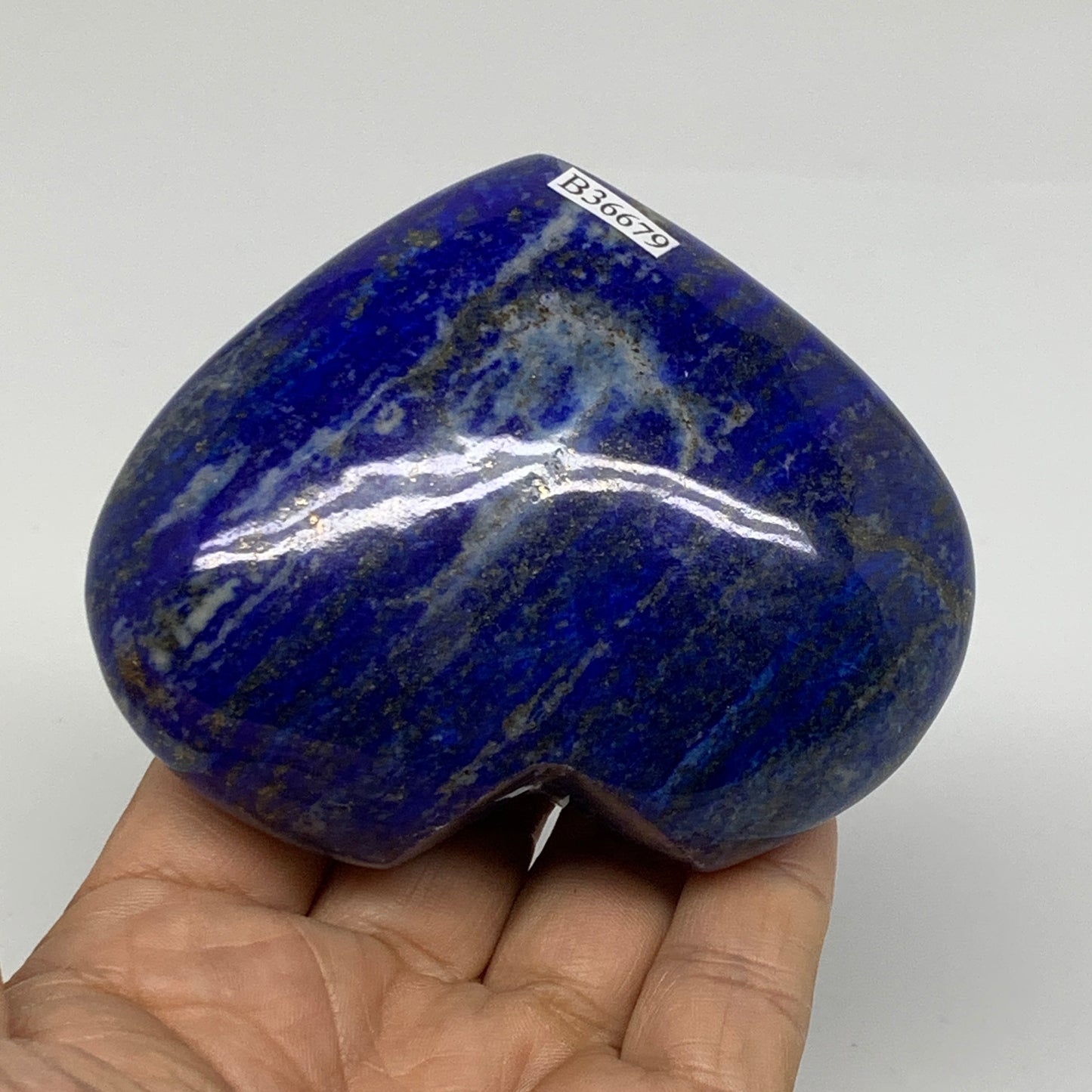 0.78 lbs, 2.9"x3.5"x1.4", Natural Lapis Lazuli Heart Polished Crystal, B36679