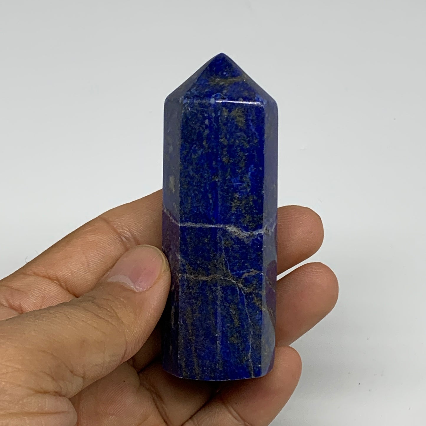 125.1g, 3"x1", Natural Lapis Lazuli Tower Point Obelisk Afghanistan,B30389