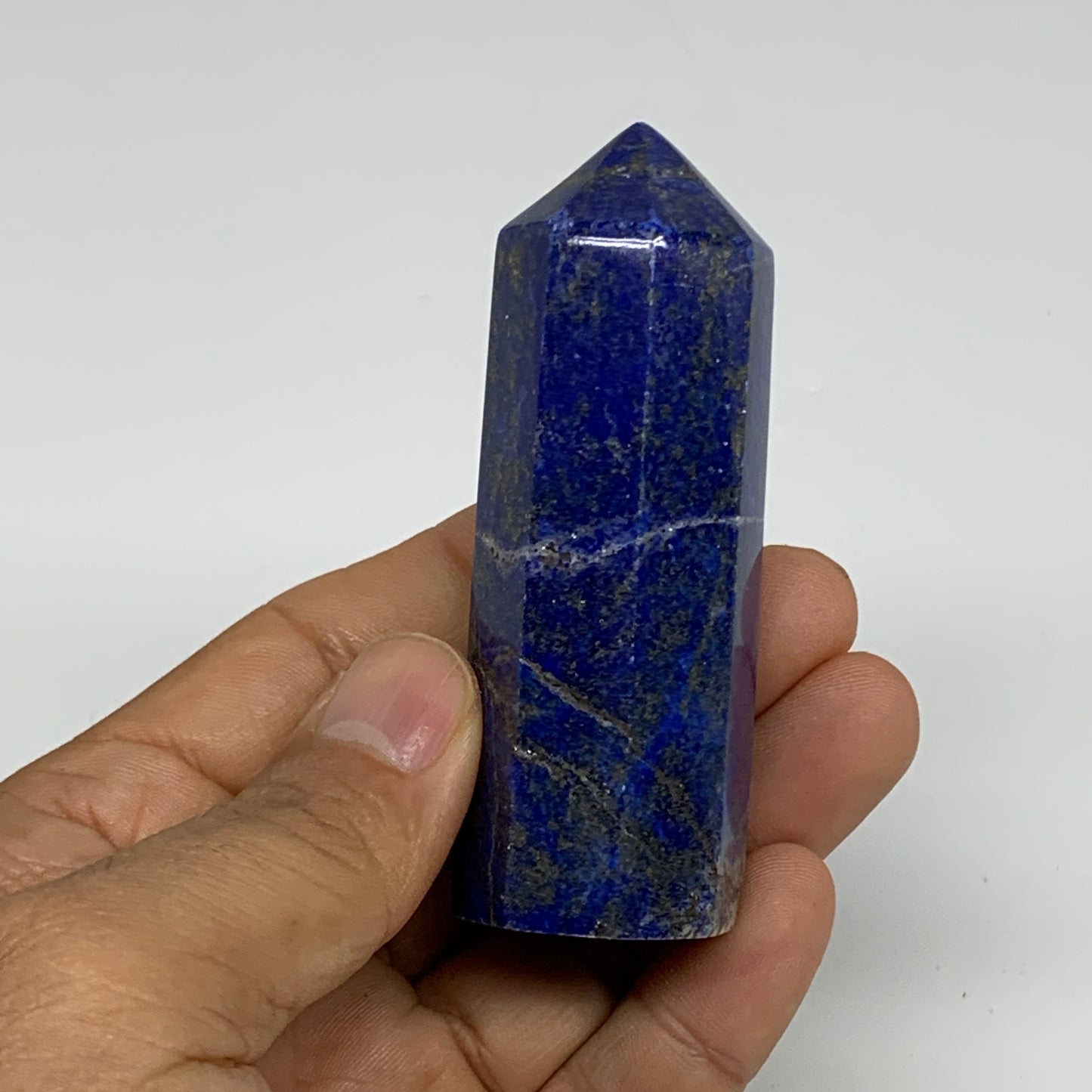 125.1g, 3"x1", Natural Lapis Lazuli Tower Point Obelisk Afghanistan,B30389