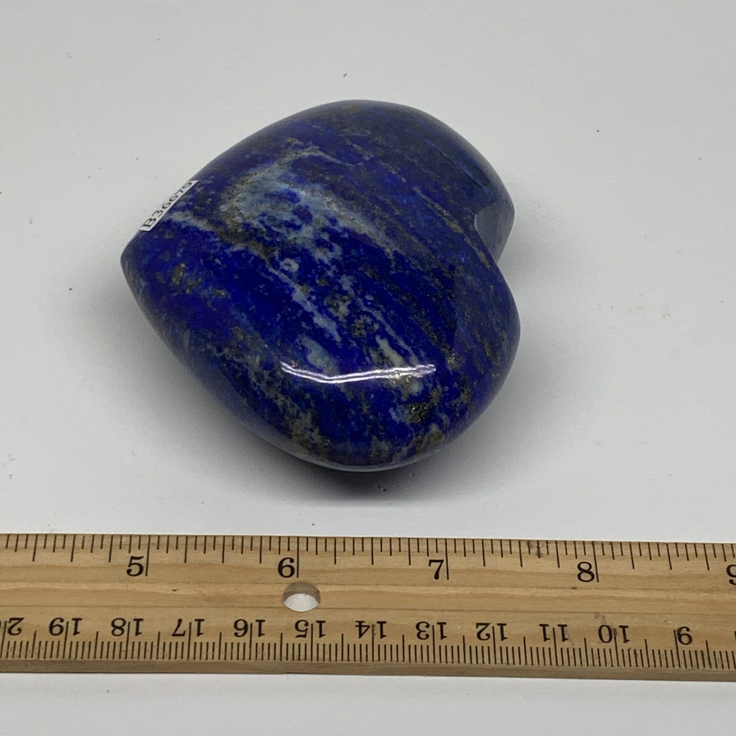 0.78 lbs, 2.9"x3.5"x1.4", Natural Lapis Lazuli Heart Polished Crystal, B36679