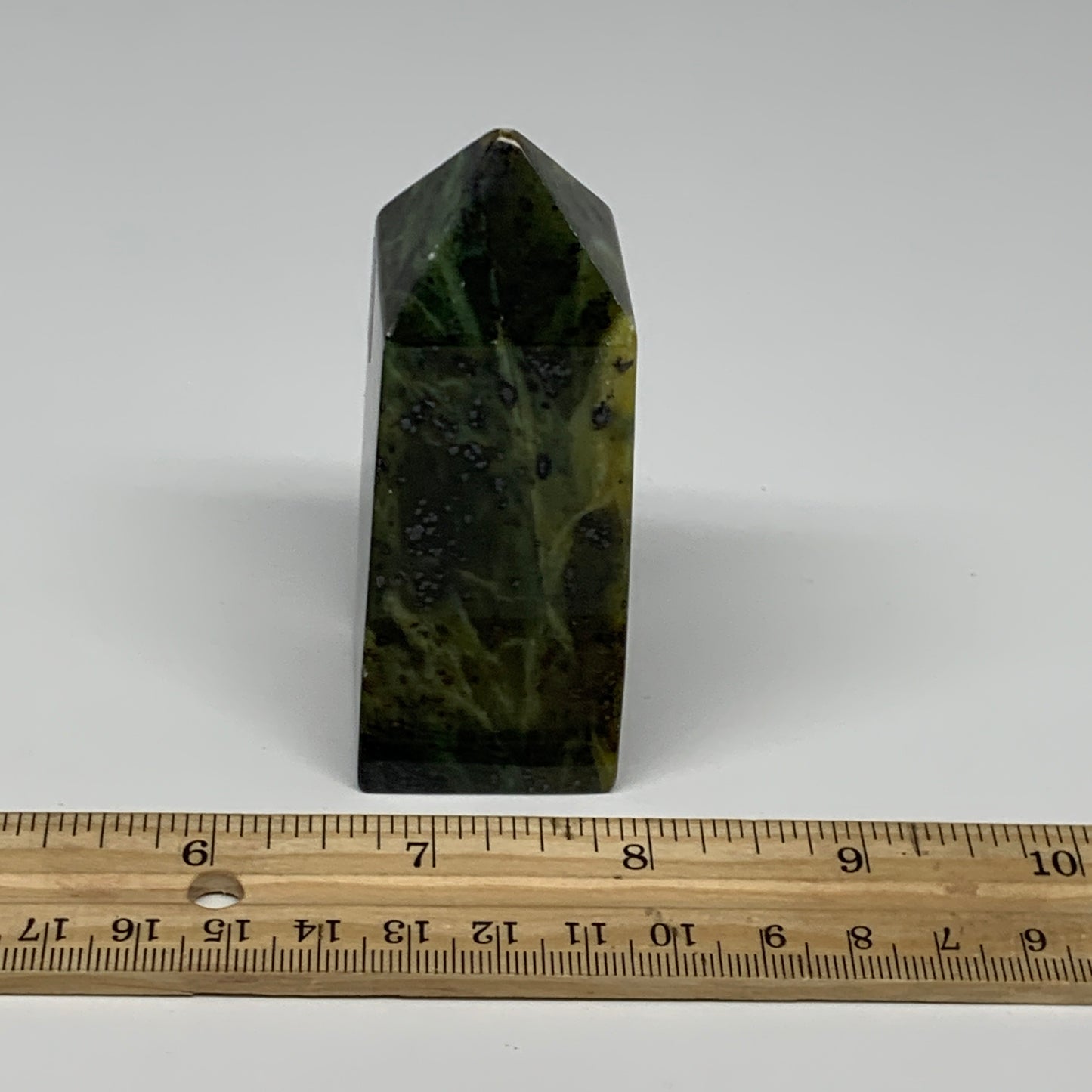 168.1g, 3.2"x1.2"x1.3", Serpentine Point Tower Obelisk Crystal @Pakistan, B29641