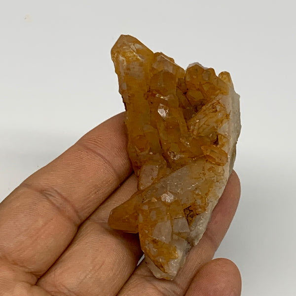 52.3g, 2.6"x1.7"x1.1", Orange Quartz Cluster Crystal Terminated @Brazil, B28906