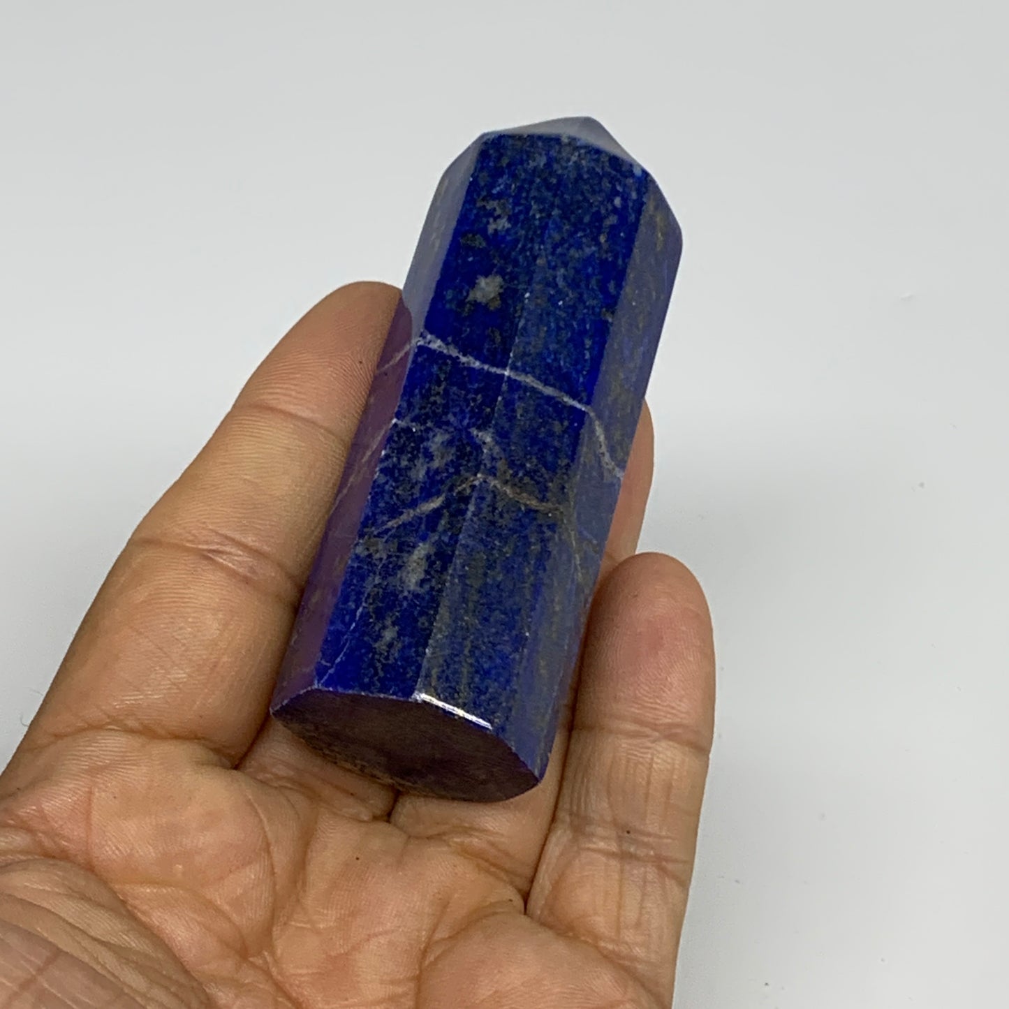 125.1g, 3"x1", Natural Lapis Lazuli Tower Point Obelisk Afghanistan,B30389