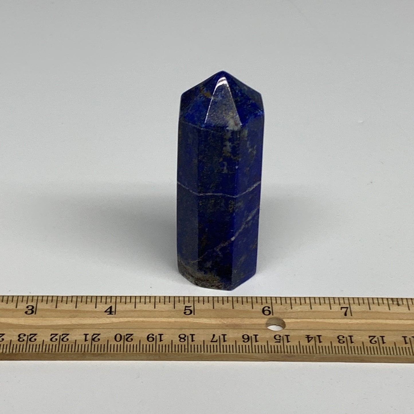 125.1g, 3"x1", Natural Lapis Lazuli Tower Point Obelisk Afghanistan,B30389