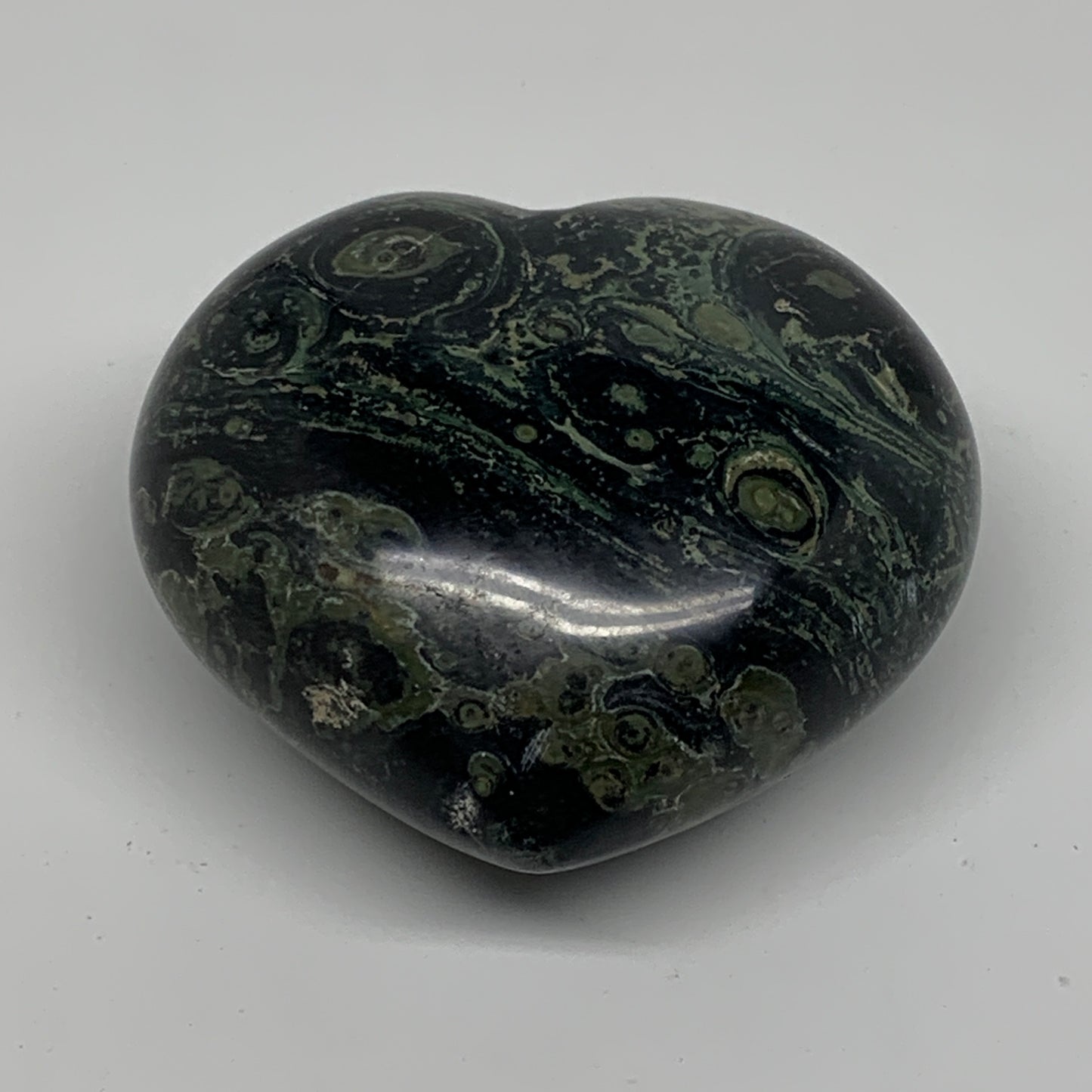 0.63 lbs, 2.7"x3"x1.6", Kambaba Jasper Heart Crocodile Polished Crystal, B37592