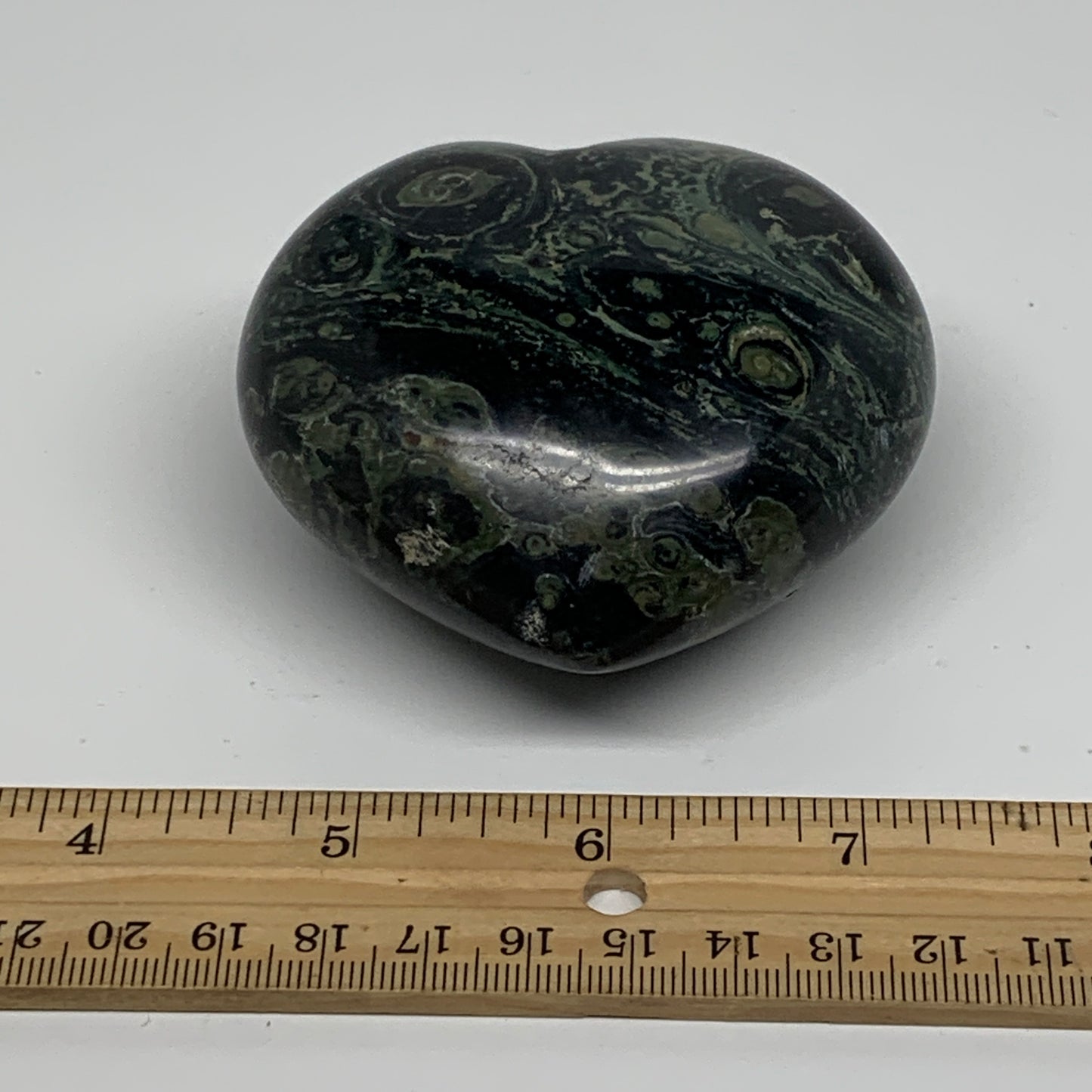 0.63 lbs, 2.7"x3"x1.6", Kambaba Jasper Heart Crocodile Polished Crystal, B37592