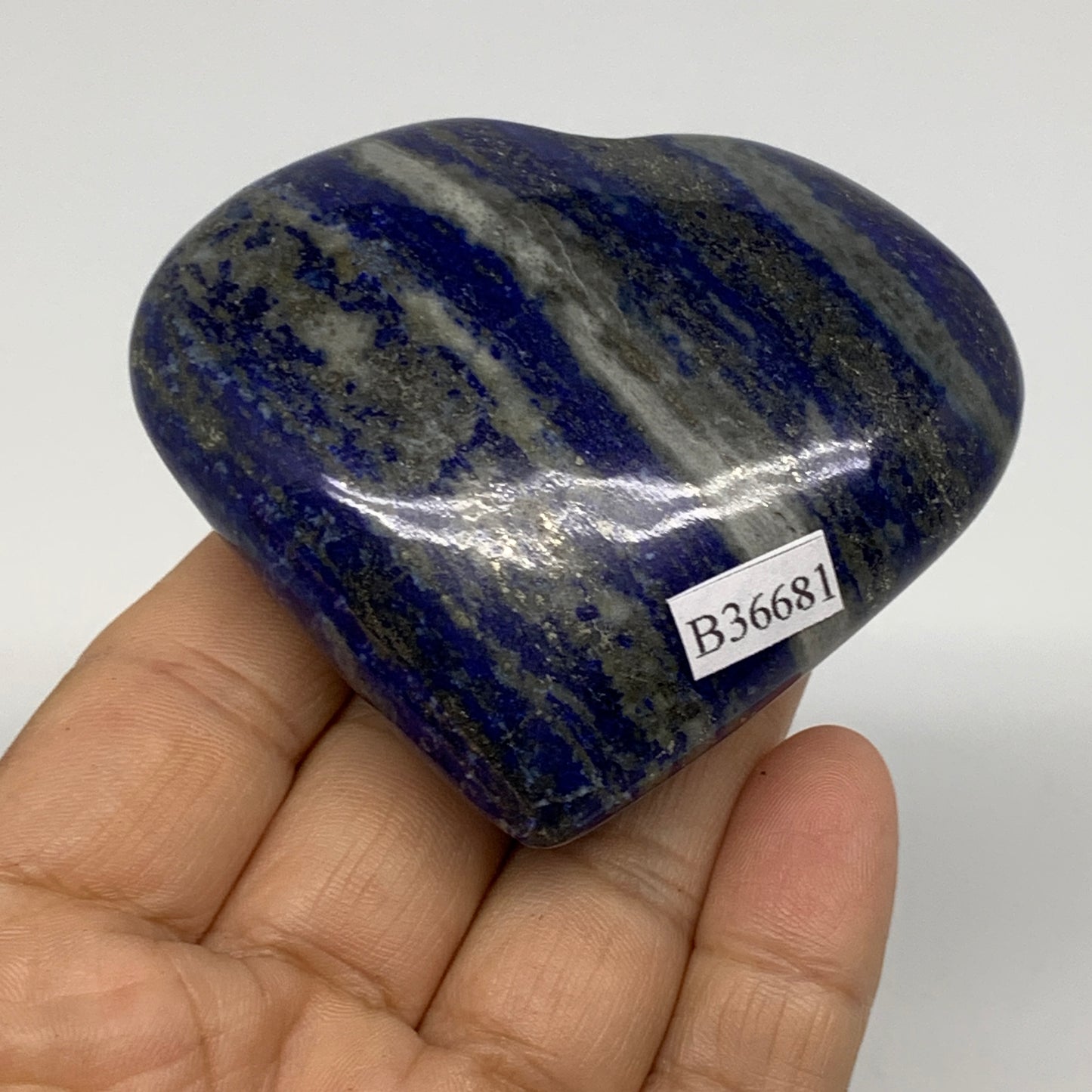 165.8g, 2.5"x2.9"x1", Natural Lapis Lazuli Heart Polished Crystal, B36681