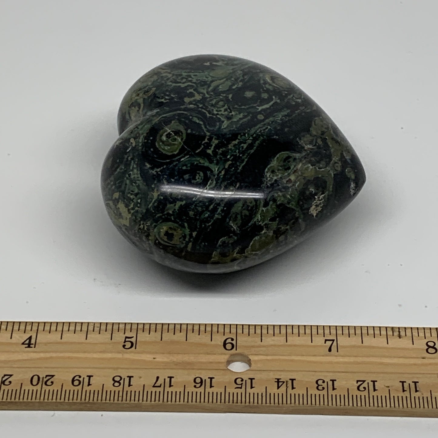 0.63 lbs, 2.7"x3"x1.6", Kambaba Jasper Heart Crocodile Polished Crystal, B37592