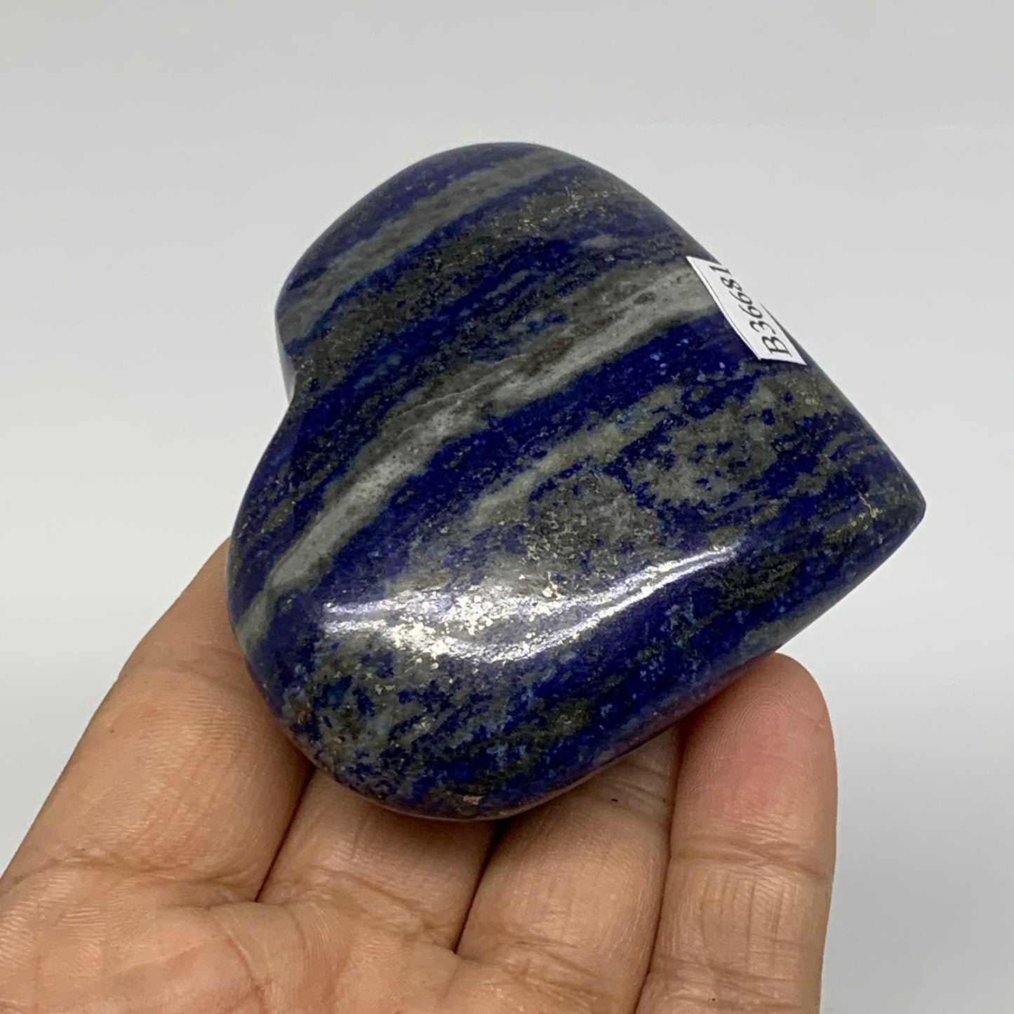 165.8g, 2.5"x2.9"x1", Natural Lapis Lazuli Heart Polished Crystal, B36681