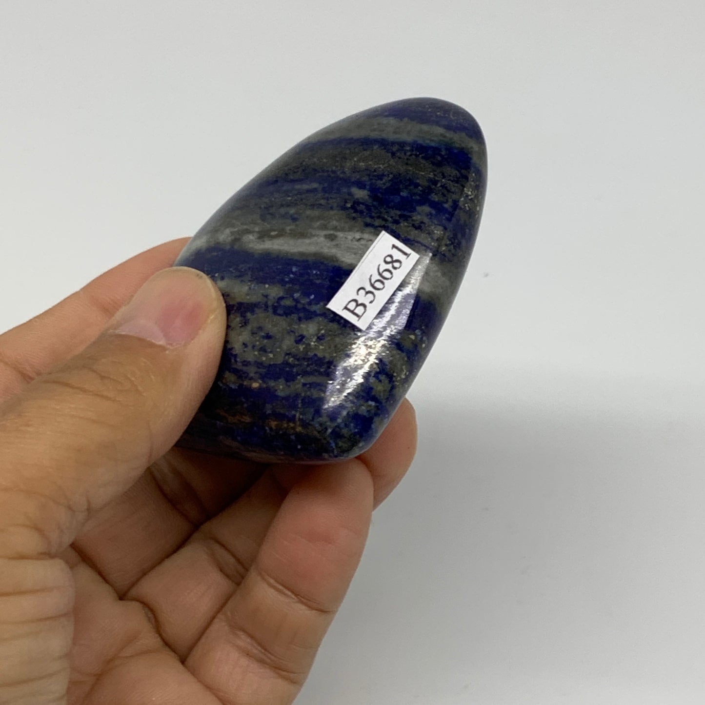 165.8g, 2.5"x2.9"x1", Natural Lapis Lazuli Heart Polished Crystal, B36681