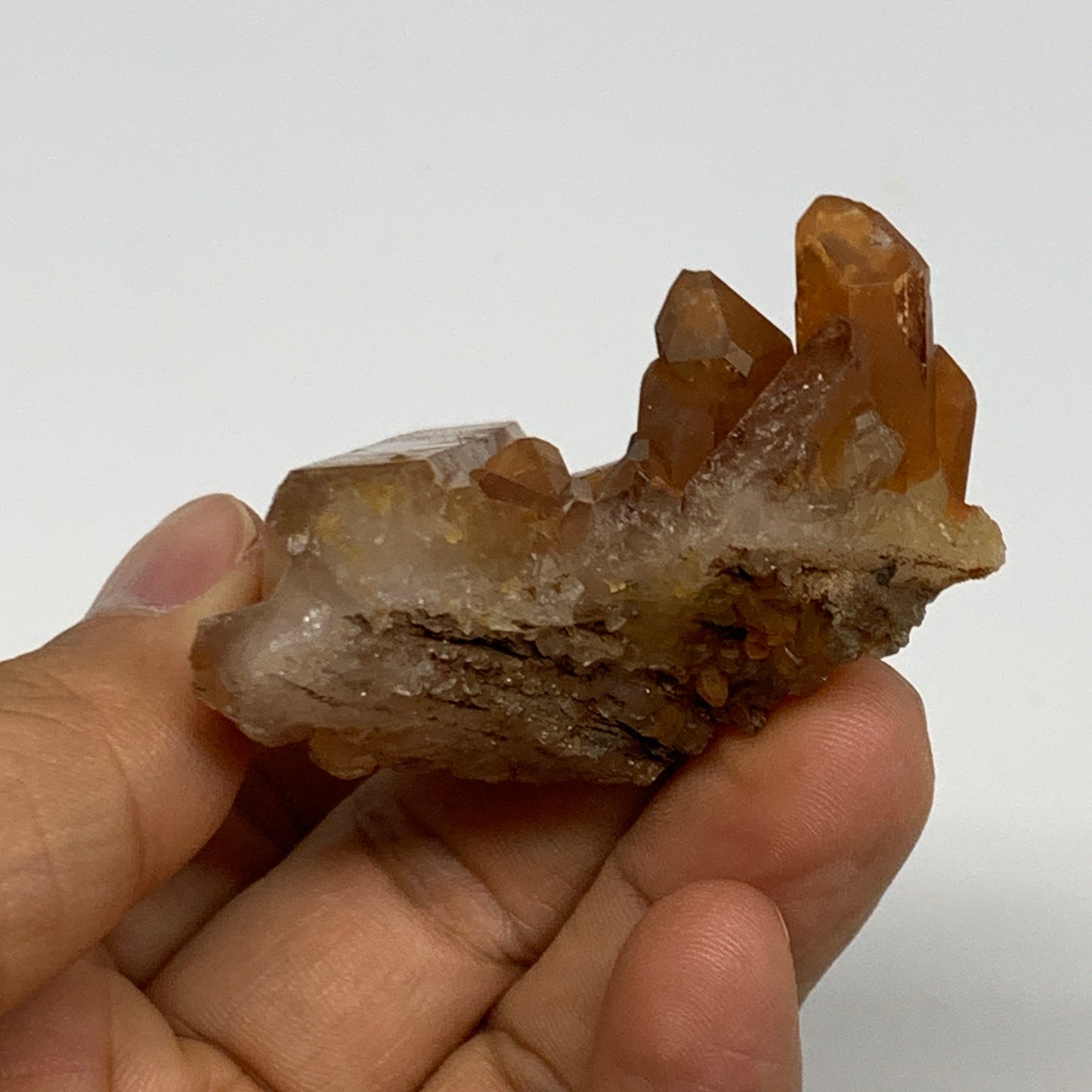 52.4g, 2.3x2"x0.8", Orange Quartz Cluster Crystal Terminated @Brazil, B28907